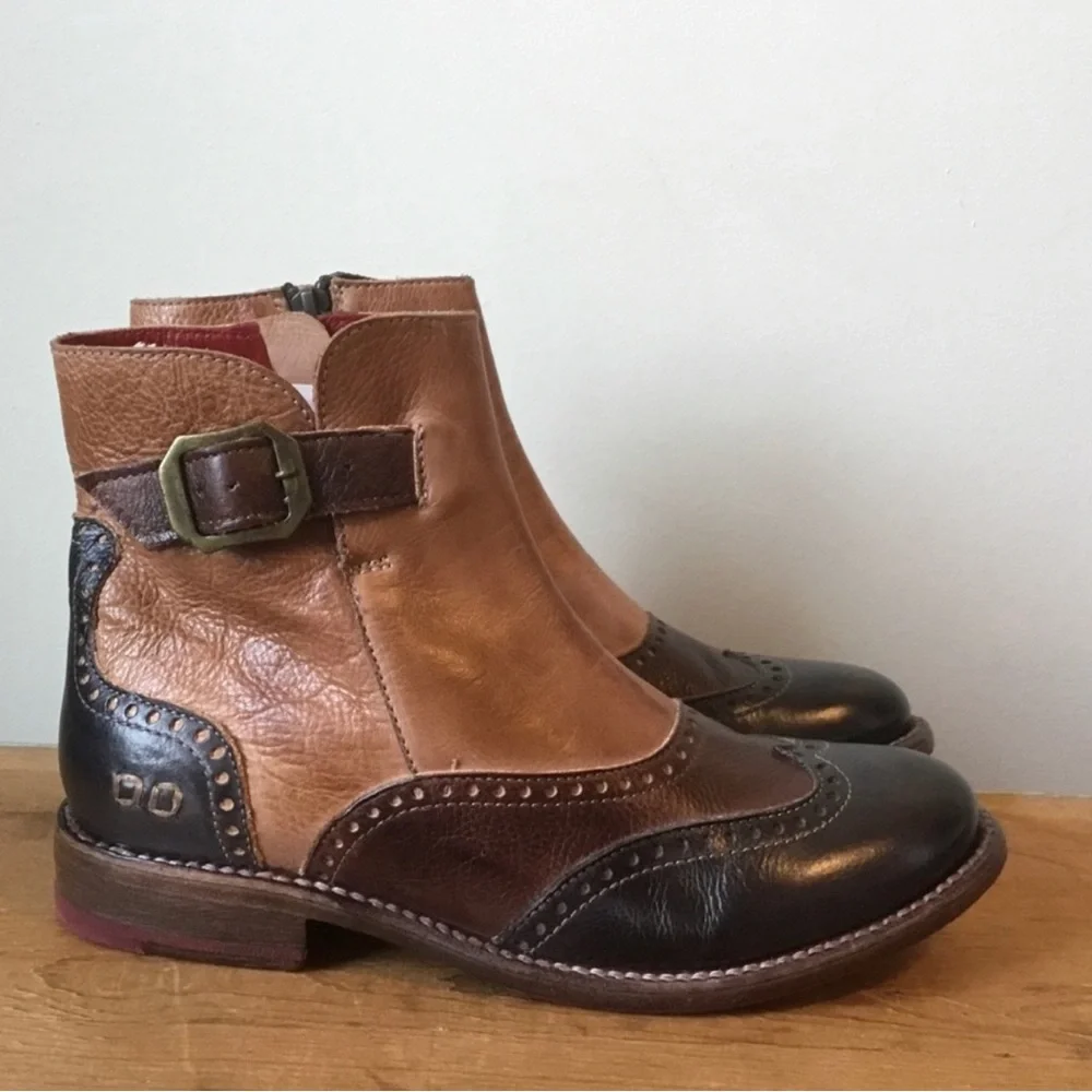 BedStu Odessa Leather Ankle Bootie Size 7 - Picture 2 of 8